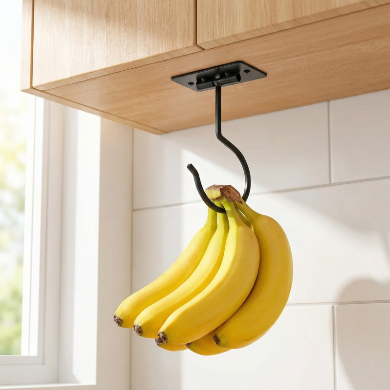 Commercial Kitchen Organiser - Gancio a banana autoadesivo in metallo