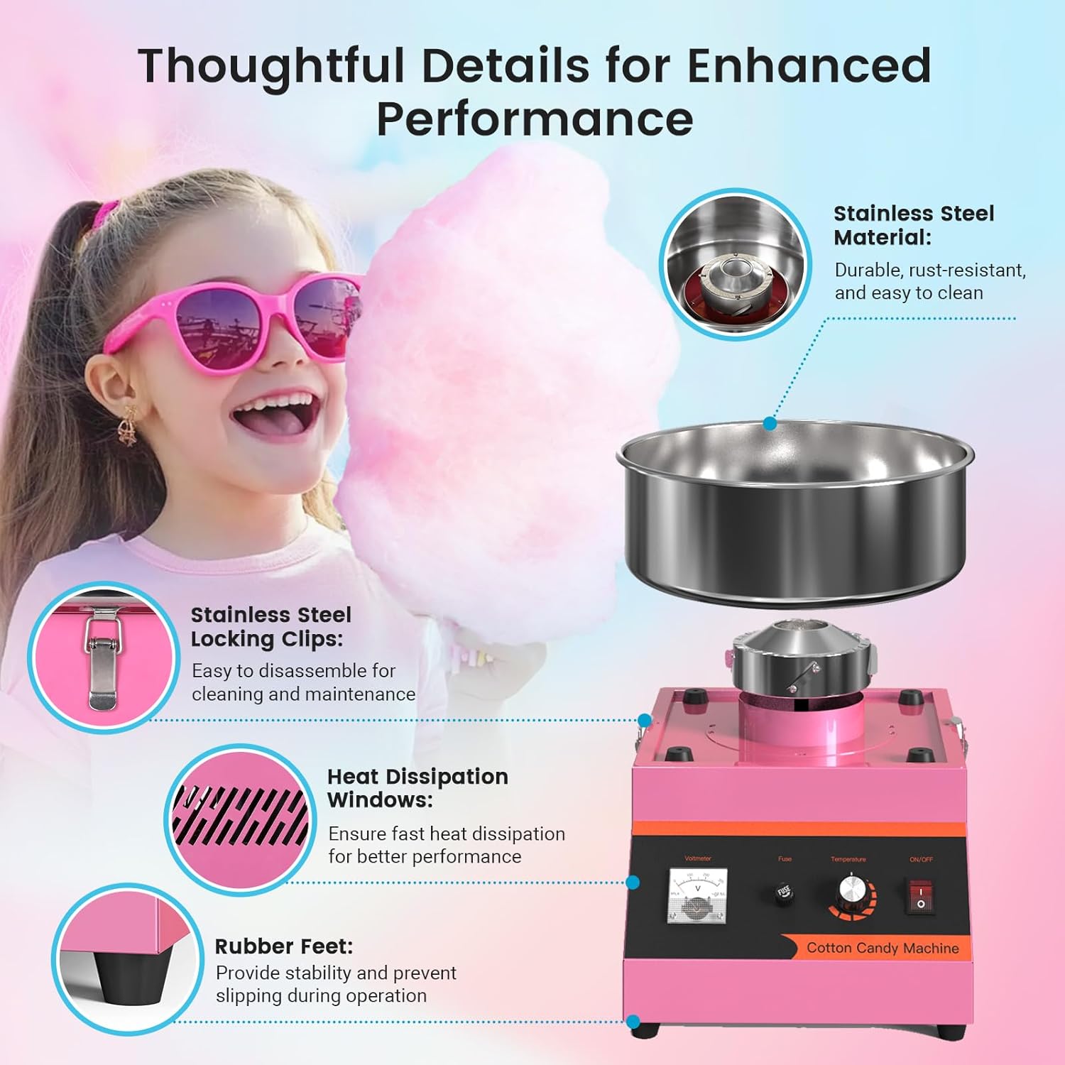 Macchina Elettrica per Zuccher - Candy Floss Machine Commercial recensione e prezzo
