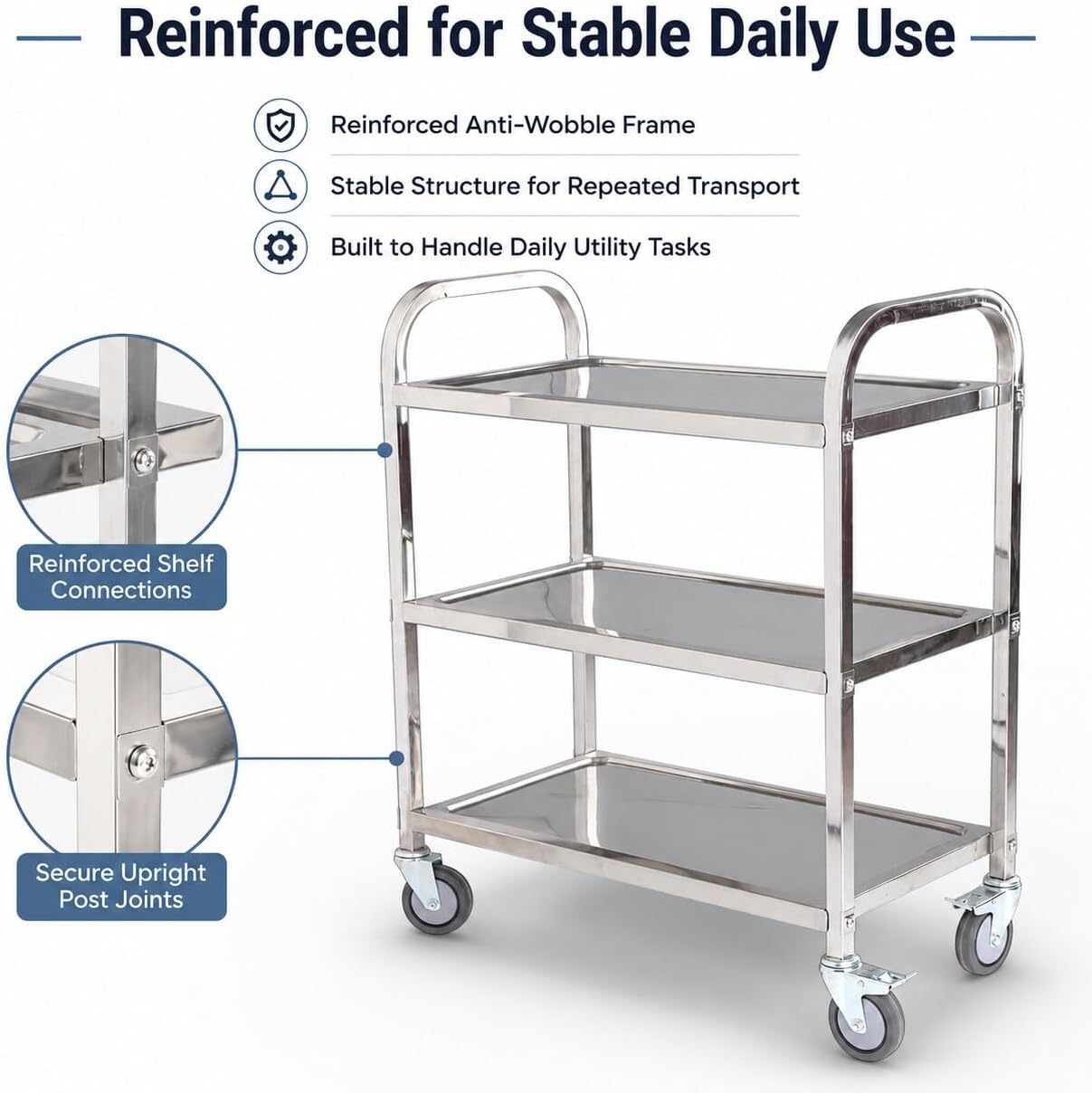 Carrello di Servizio a 3 Ripia - Commercial Kitchen Services recensione e prezzo