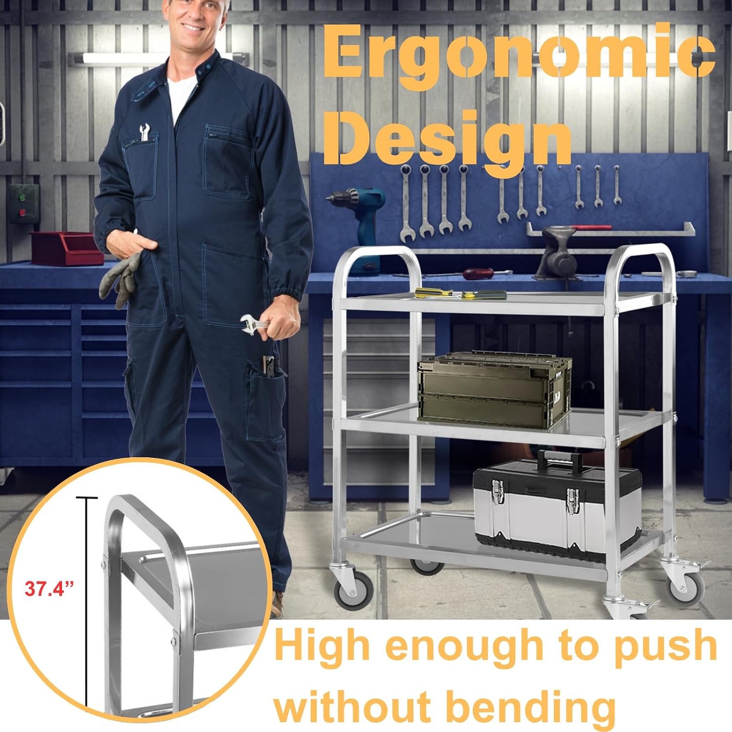 Carrello di Servizio a 3 Ripia - Commercial Kitchen Services recensione e prezzo